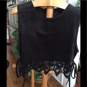 Zara Faux Suede Top